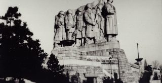 Socialist realism art Gigantic monument in honour of Joseph Stalin in Prague Letna